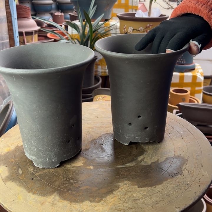 紫砂素面兰花盆18-18华欧