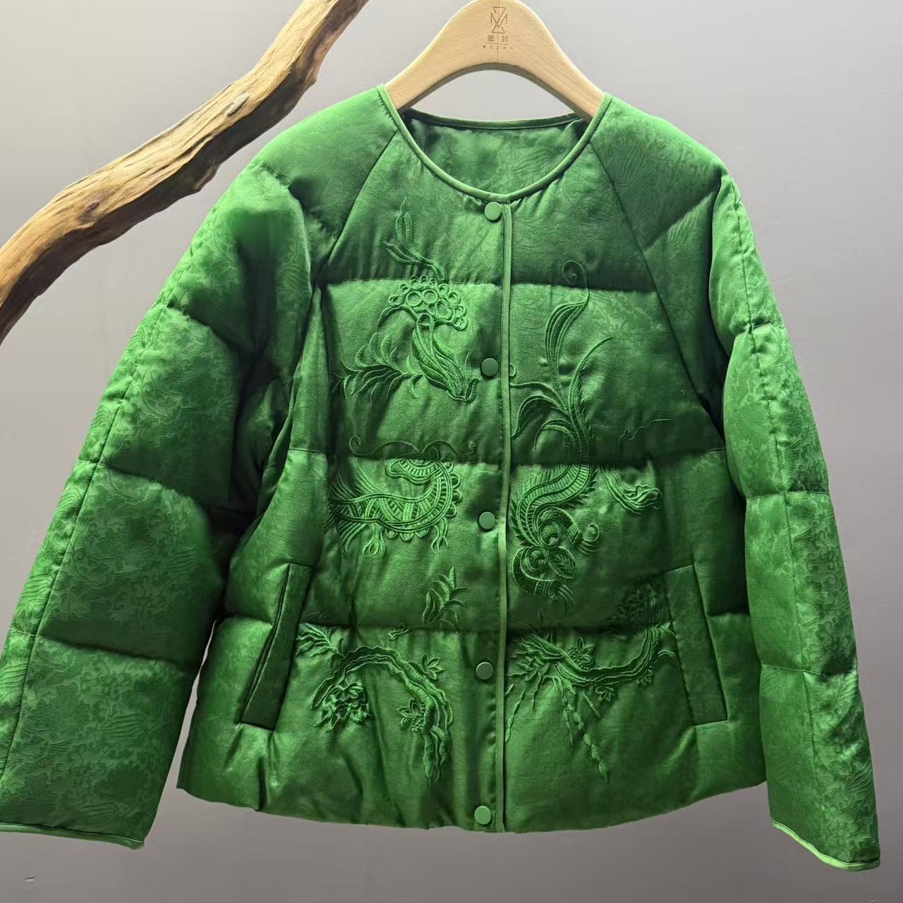 【大勇】100%桑蚕丝欧根纱鹅绒外套OS58603