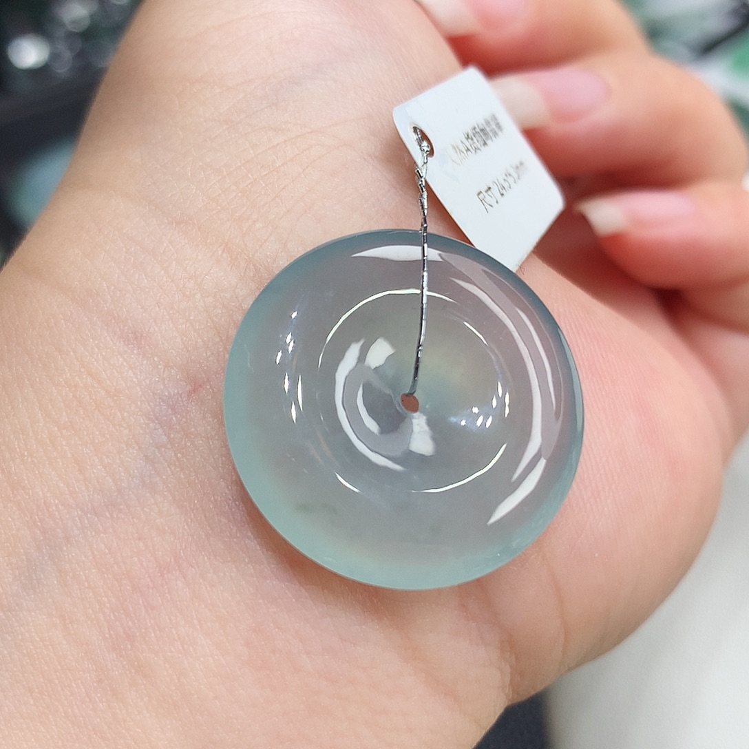 翡翠未镶嵌胸饰翡翠99，24.5/5.3