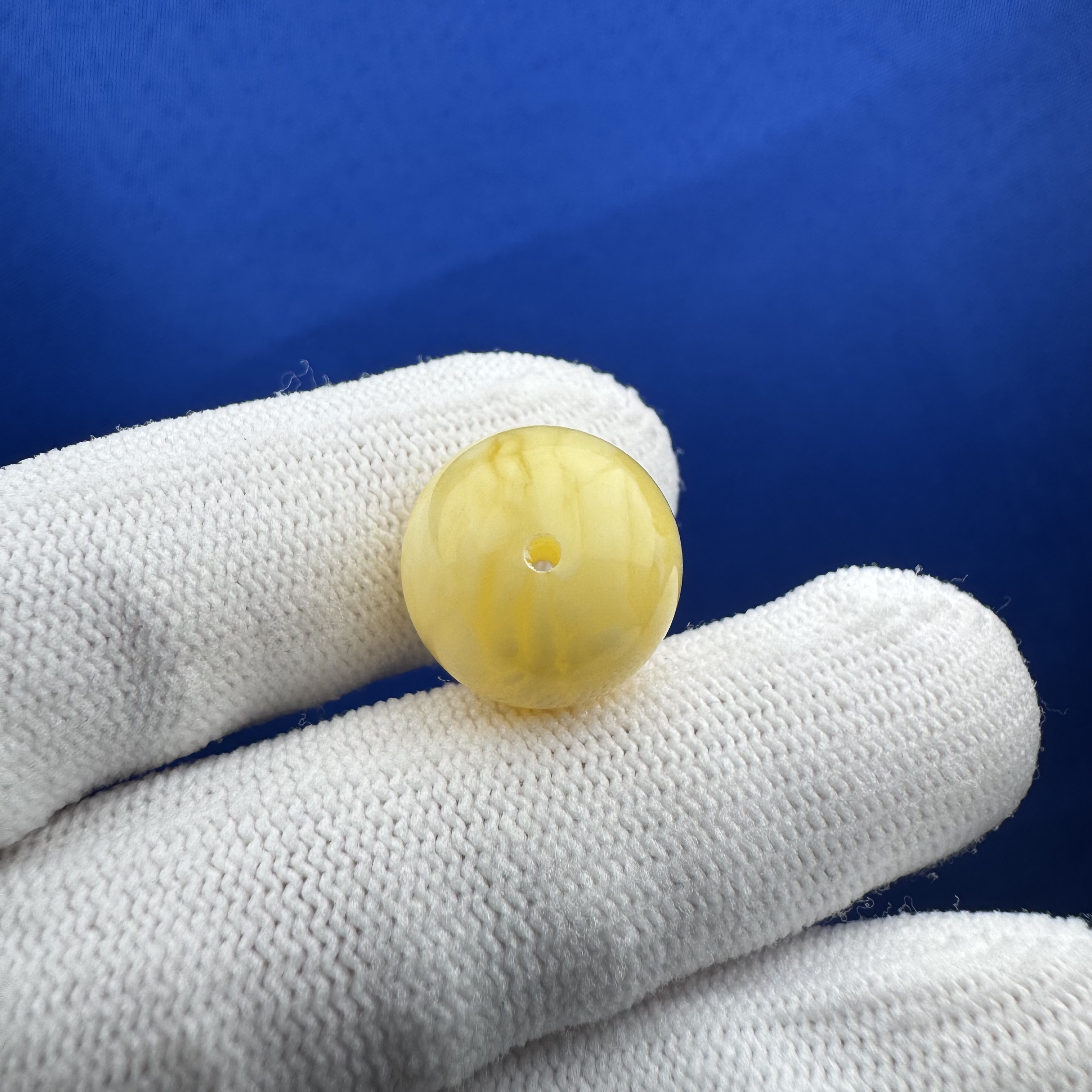 A3122天然原矿蜜蜡 百花蜜单珠15mm 支持鉴定 假一罚十