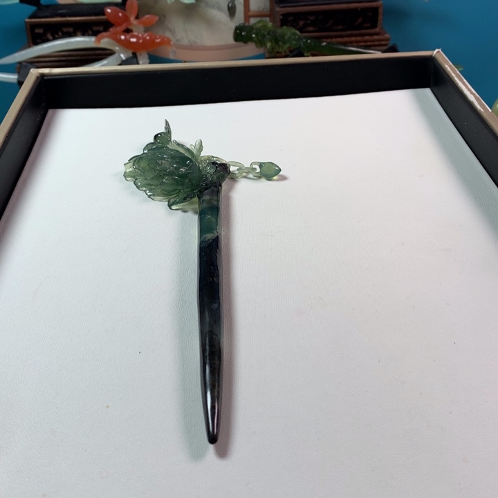 蛇纹石玉发簪未镶嵌云*处