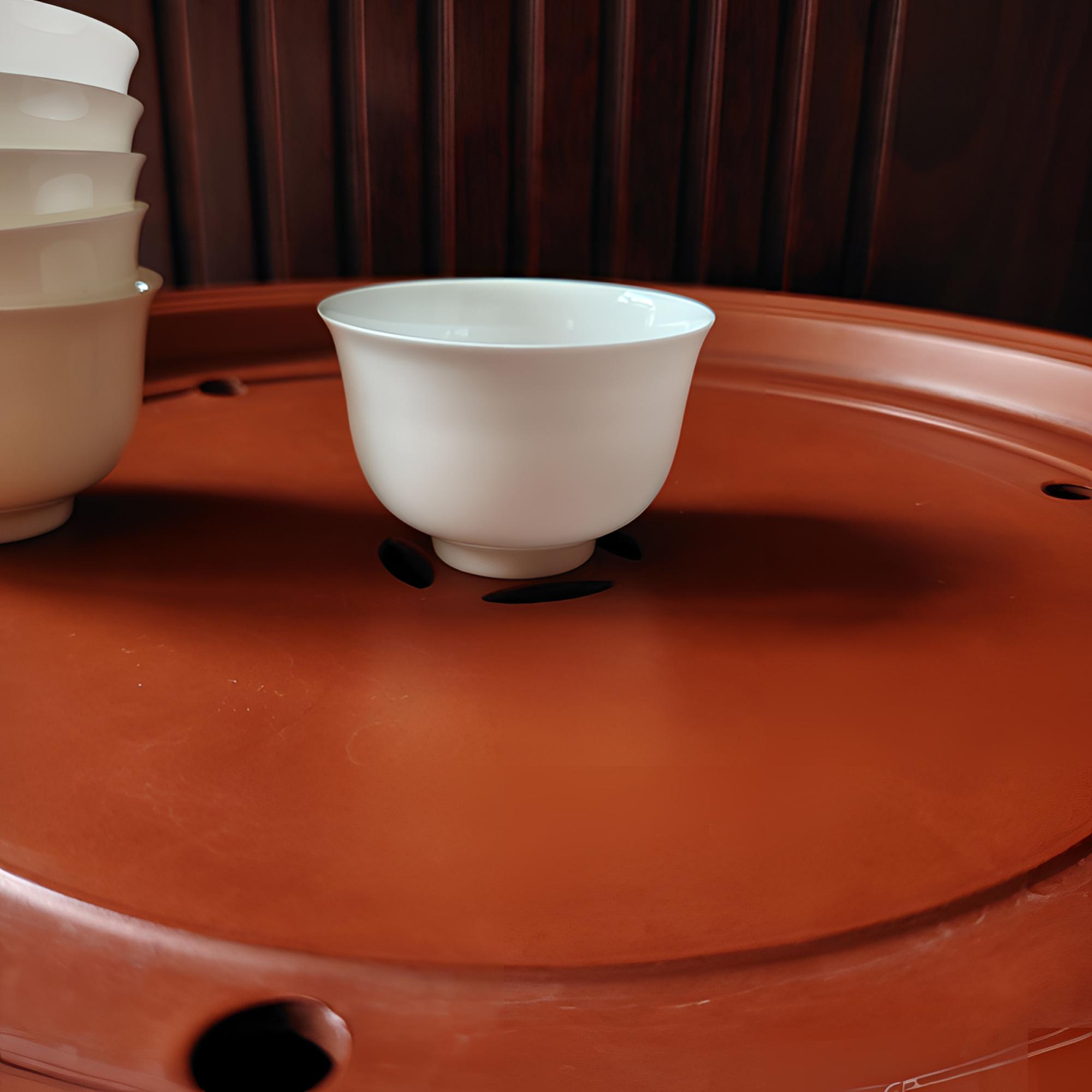 潮州骨瓷超薄胎主人杯容量满水【60毫升】鸡心杯精美象牙白颜色