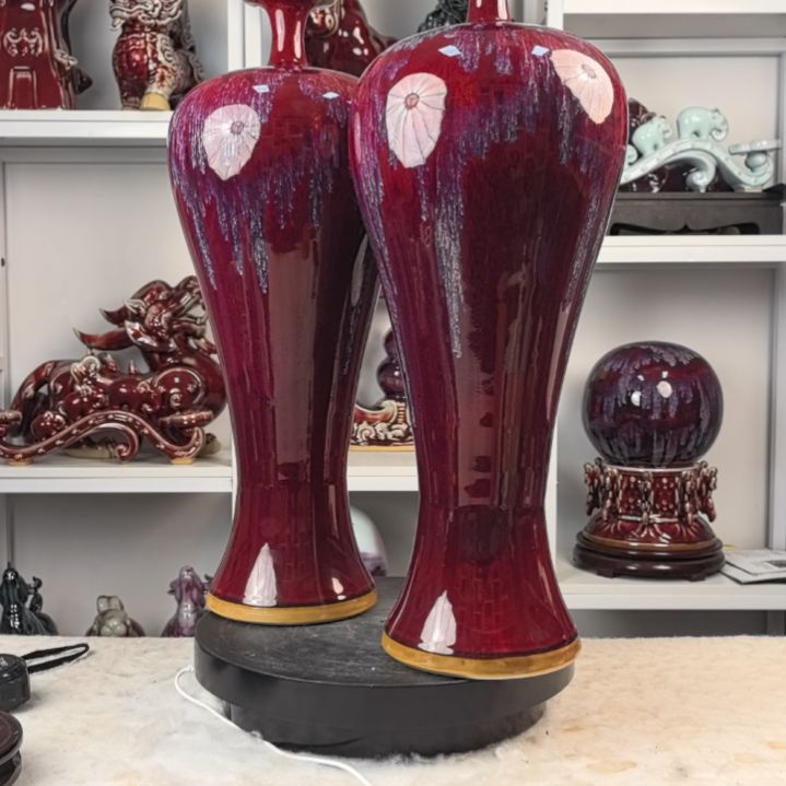 摆件钧瓷摆件神後鎮鈞瓷