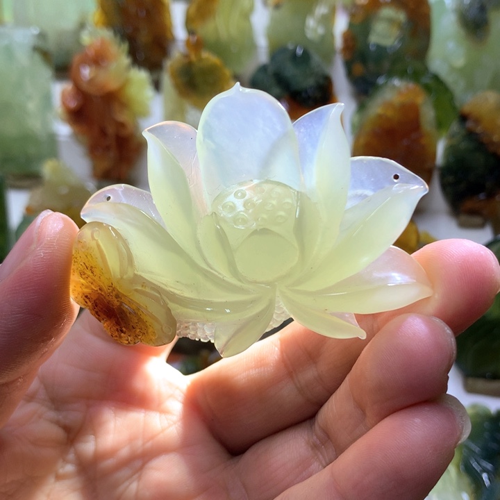 蛇纹石玉珠宝半成品未镶嵌
