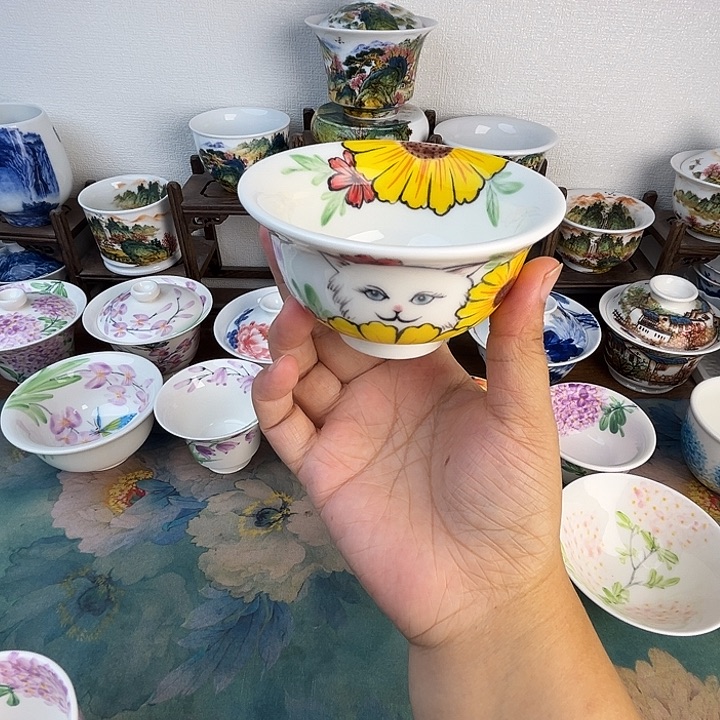 忠意堂釉下彩猫咪