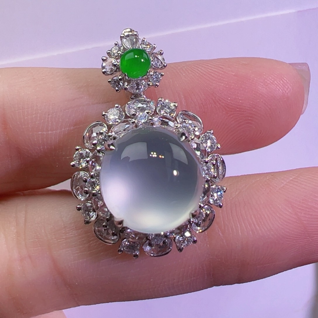 翡翠戒指18K金镶嵌两用款戒指