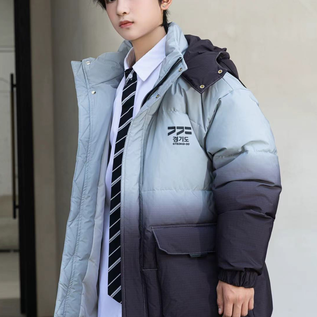 【实体品质】273男童冬季加厚保暖棉服新款洋气外套渐变韩版学生