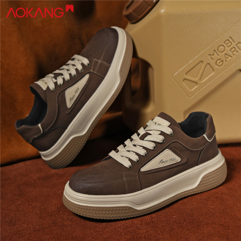 Aokang/奥康男鞋官方正品旗舰店冬季新款工装板鞋复古男士休闲鞋