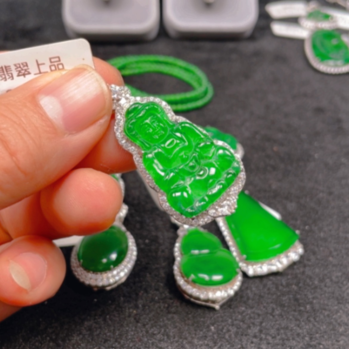 【闪购商品】翡翠颈饰银S925镶嵌吊坠