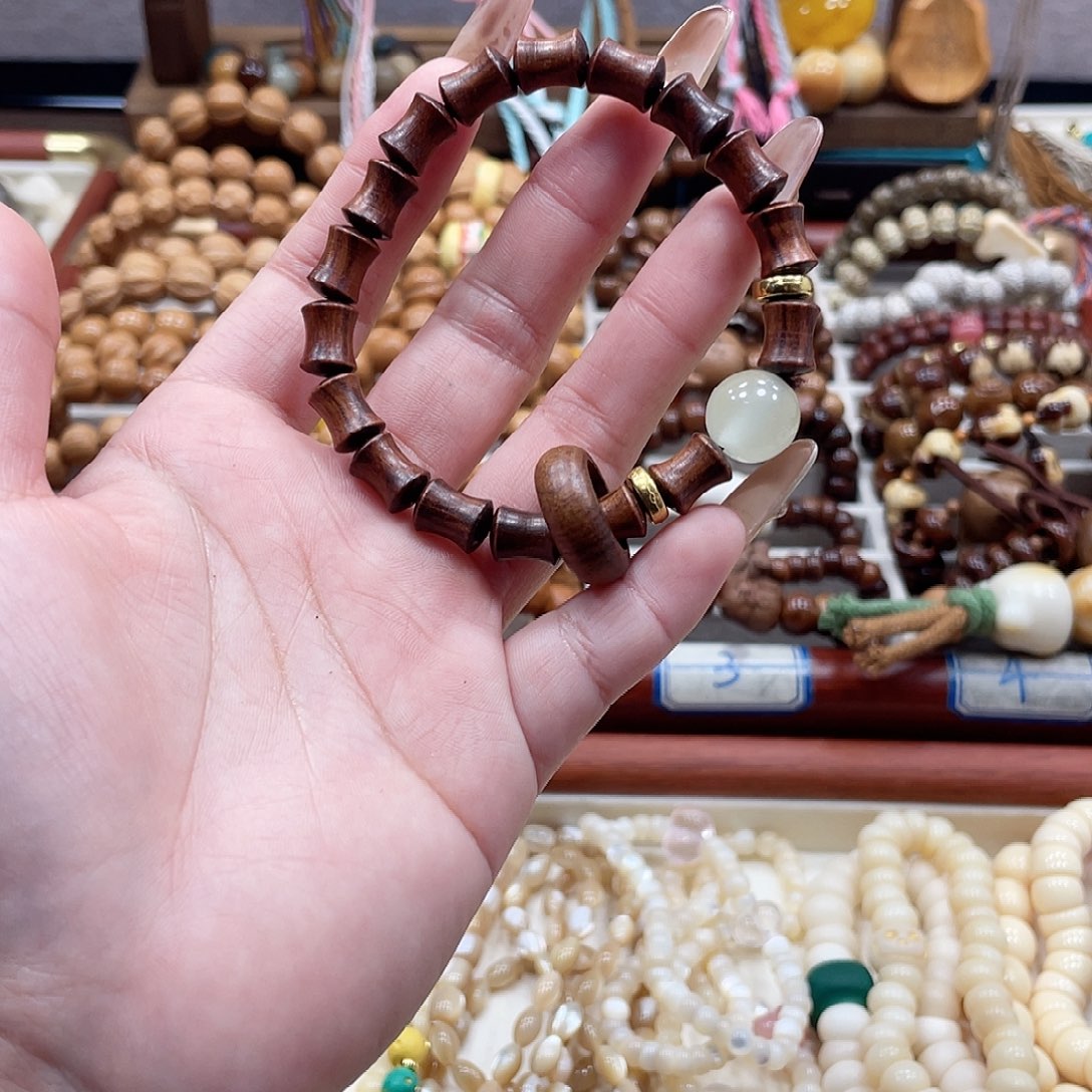 吊坠猴头核桃竹节手串diy11111