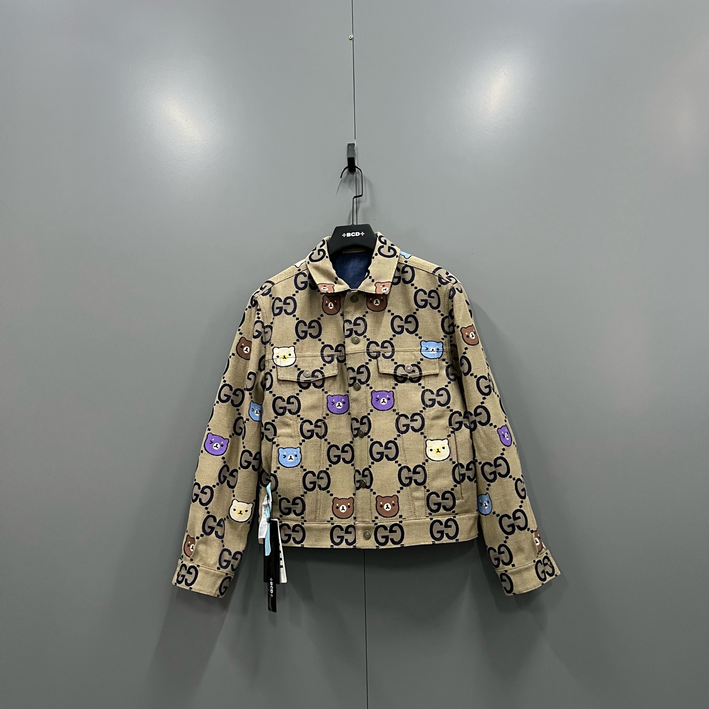 未使用 GUCCI/古驰 j30小熊印花双面牛仔外套 46码 205992