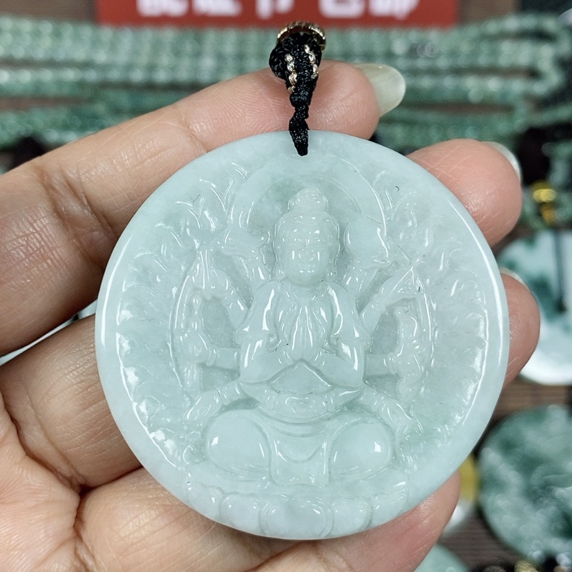 【闪购商品】翡翠颈饰未镶嵌玉吊坠翡翠玉千手观音