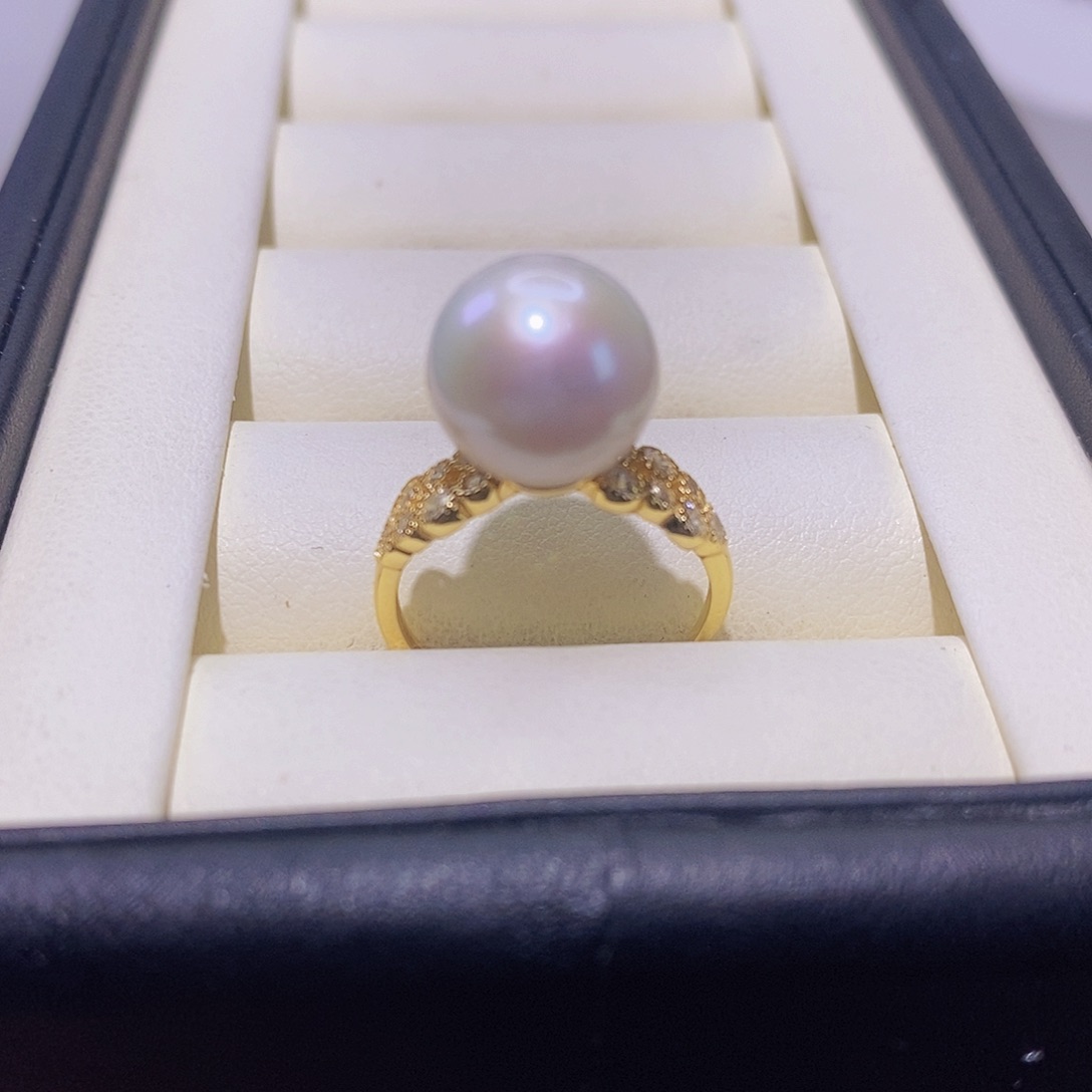淡水珍珠戒指银S925镶嵌