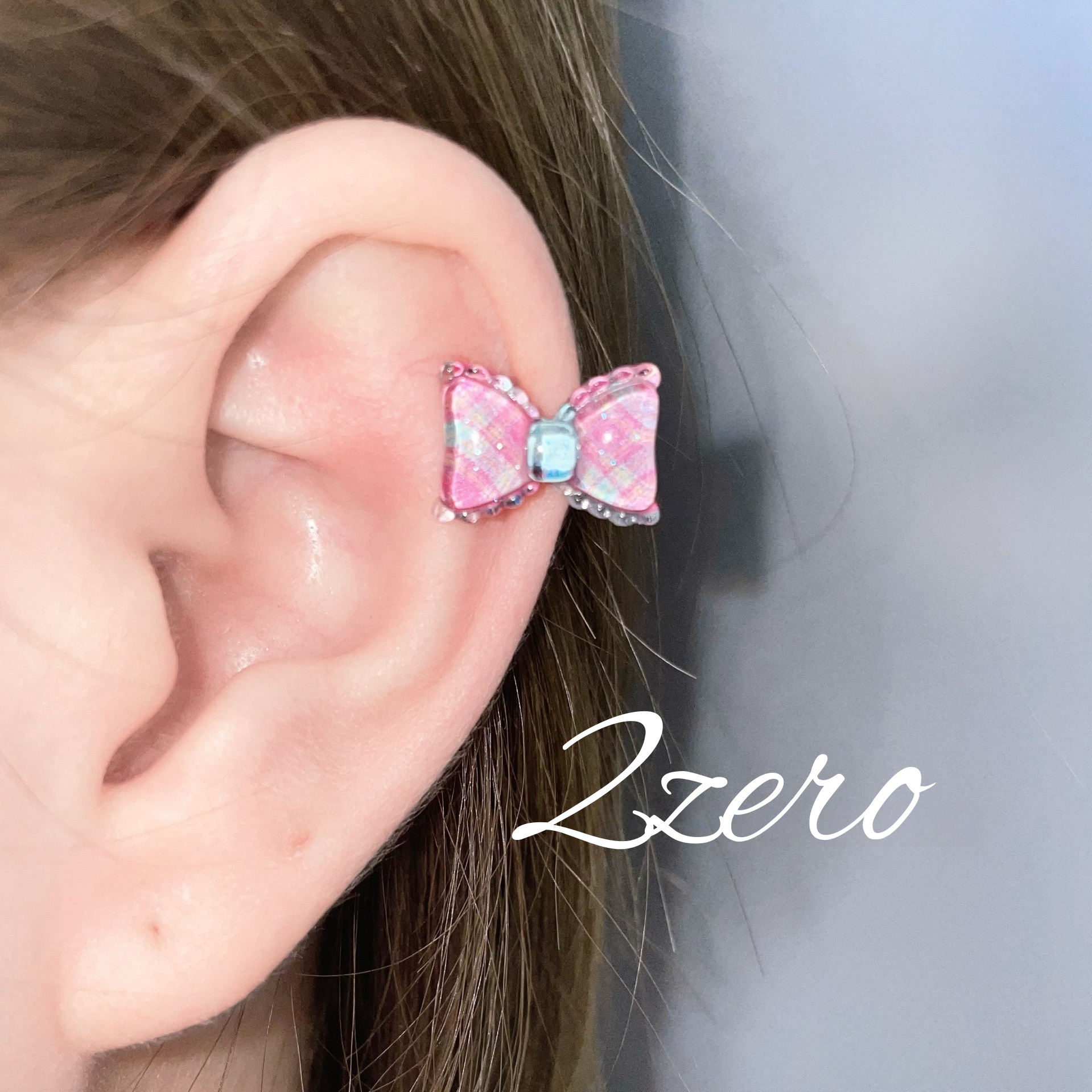 甜美蝴蝶结钛钢耳钉单只新款爆款高级感设计小众