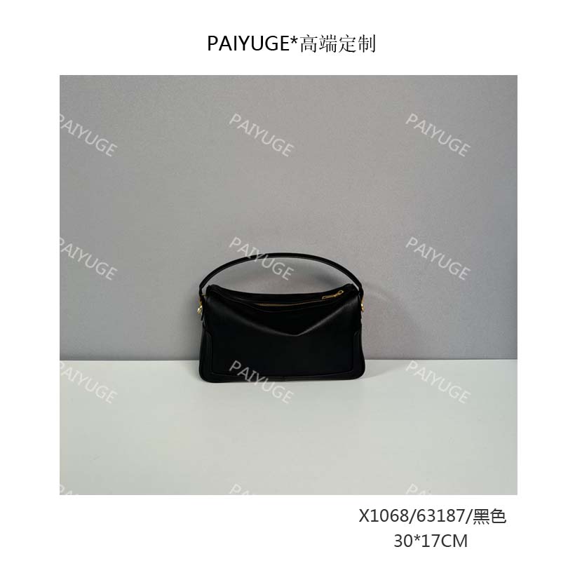 X1068/63187/黑色  paiyuge高端订制百搭女士手提单肩斜挎包1938
