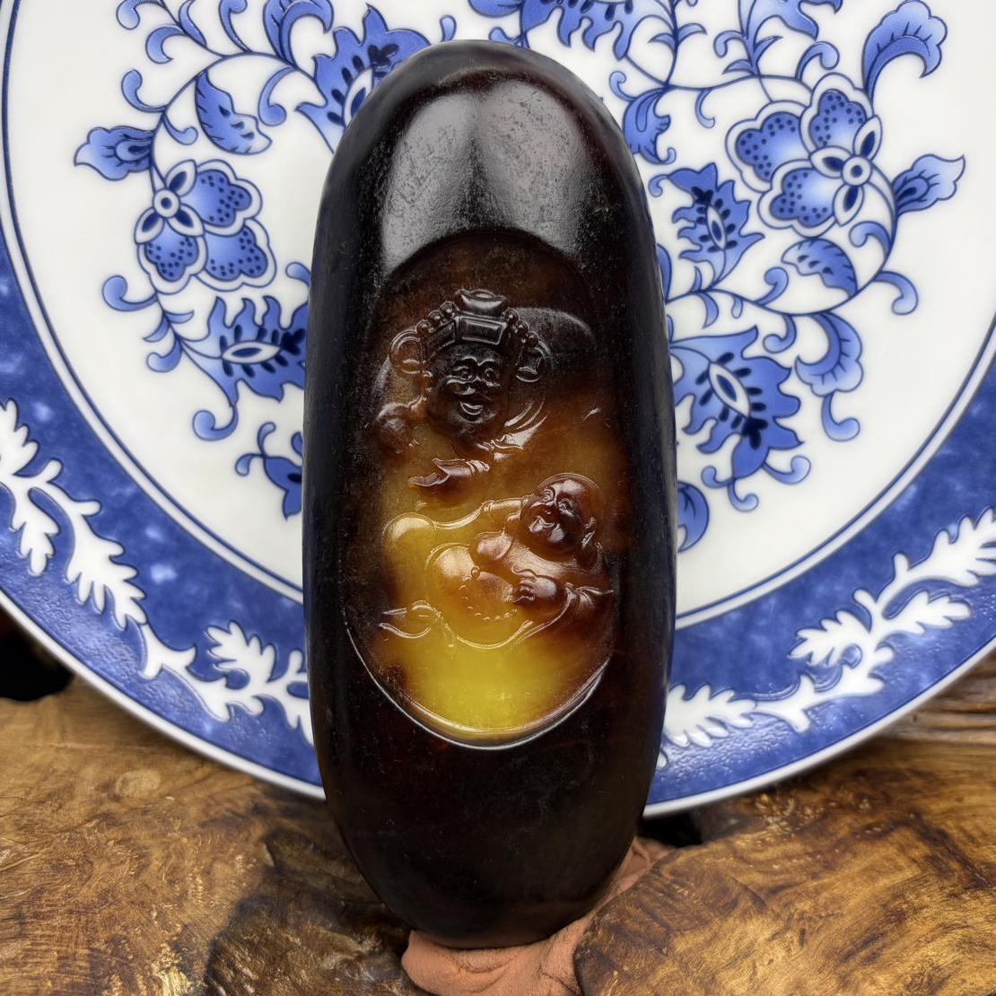 新疆和田玉，黑红皮，财福双收，378克