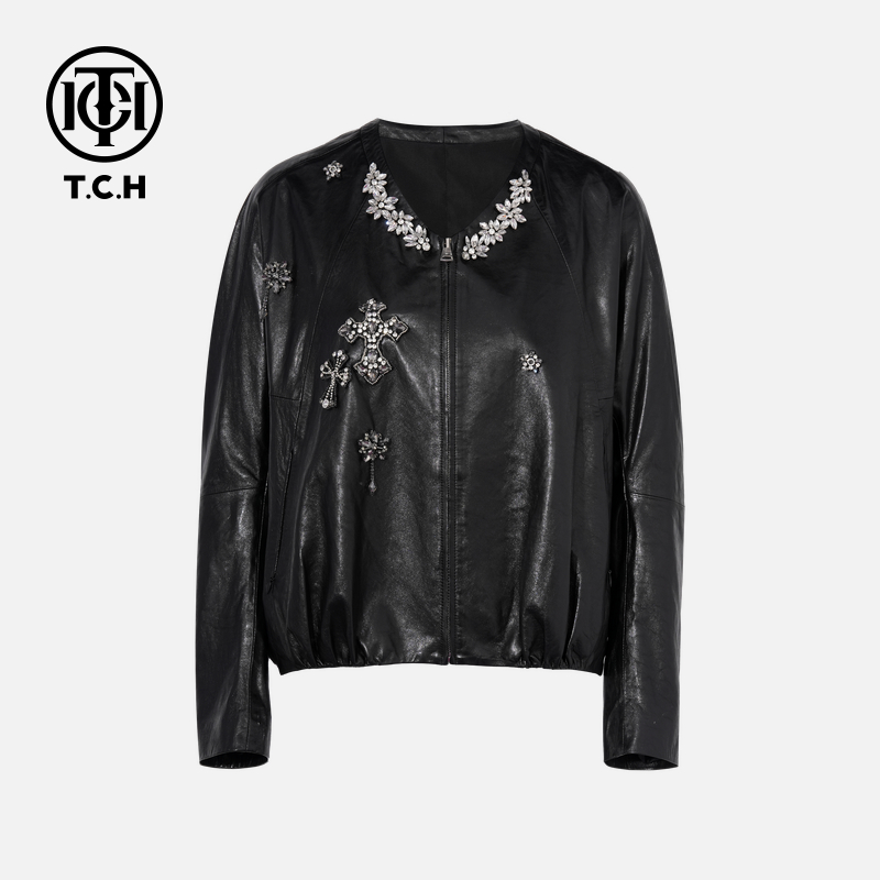 TCH私服烫钻工艺新时尚淑女百搭新潮流外套女T75C16E5002轻奢tch