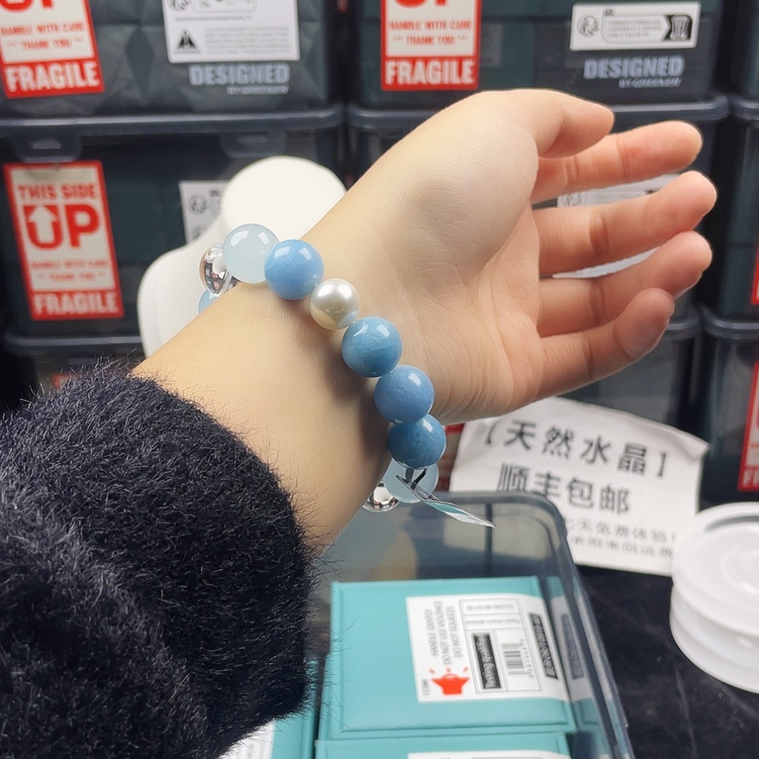 烟晶手链银S925镶嵌