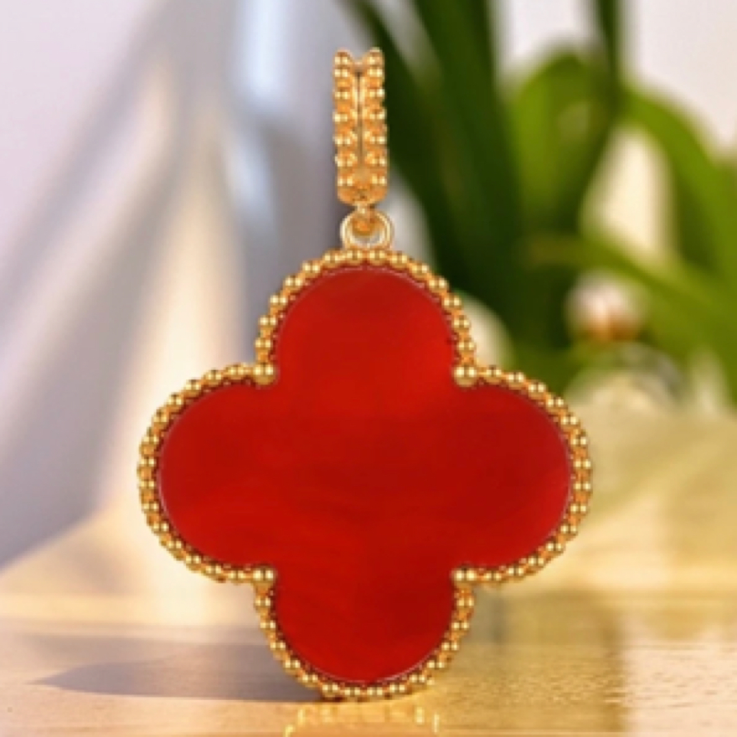 吊坠 18K金厚金镶嵌 红玛瑙 25mm K黄 K玫【GRF专属】