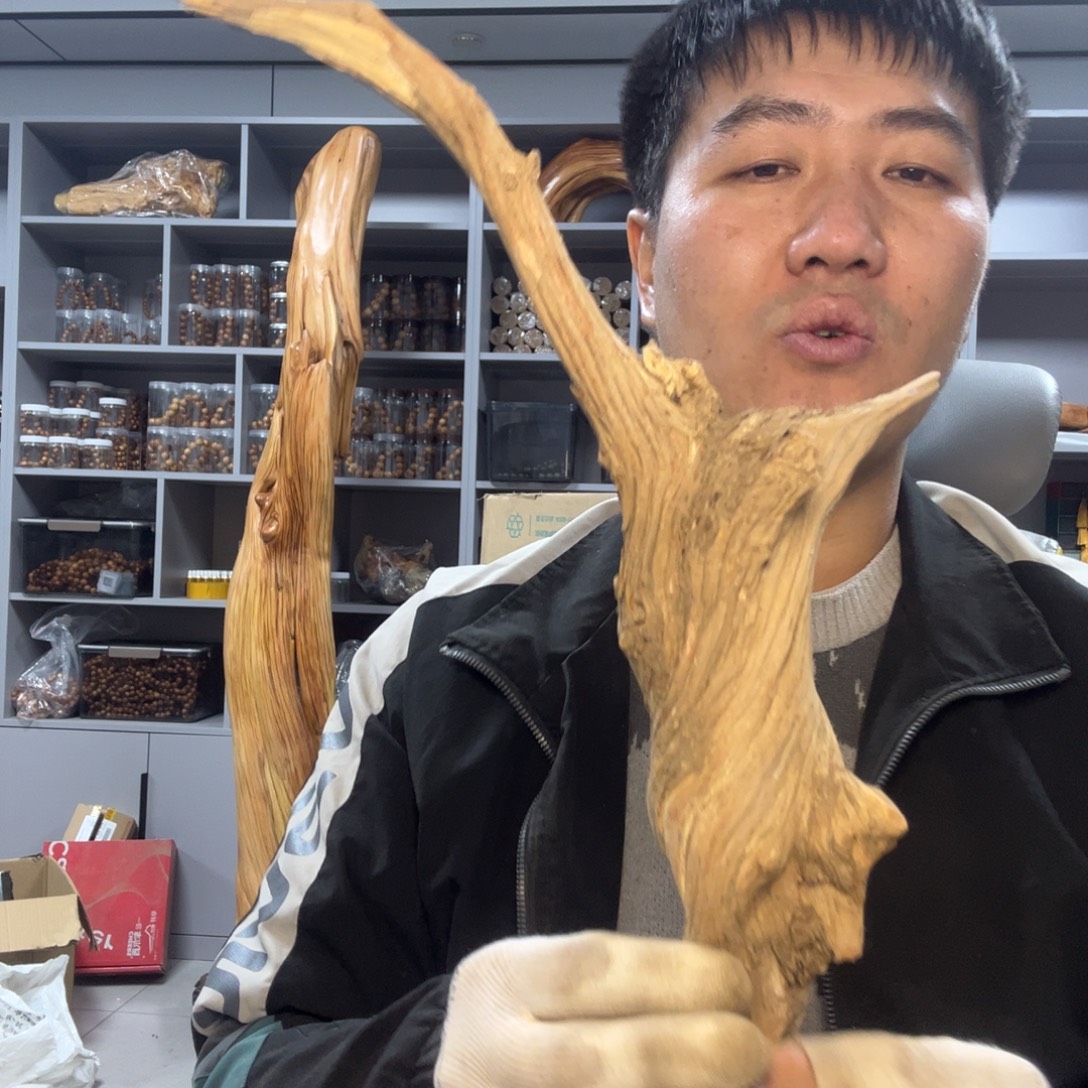 木太行崖柏毛料摆件