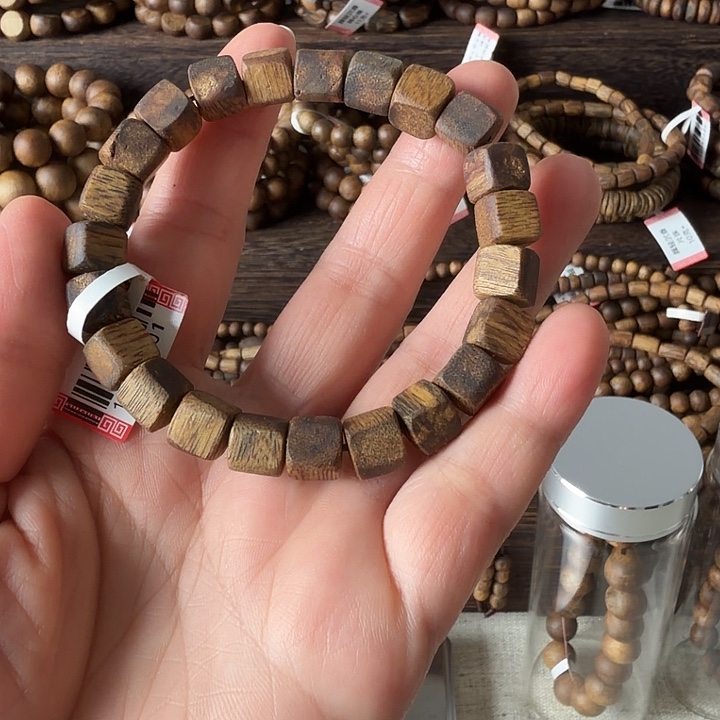 沉香沉香枕沉香棋楠8mm方糖珠单圈多样发其一