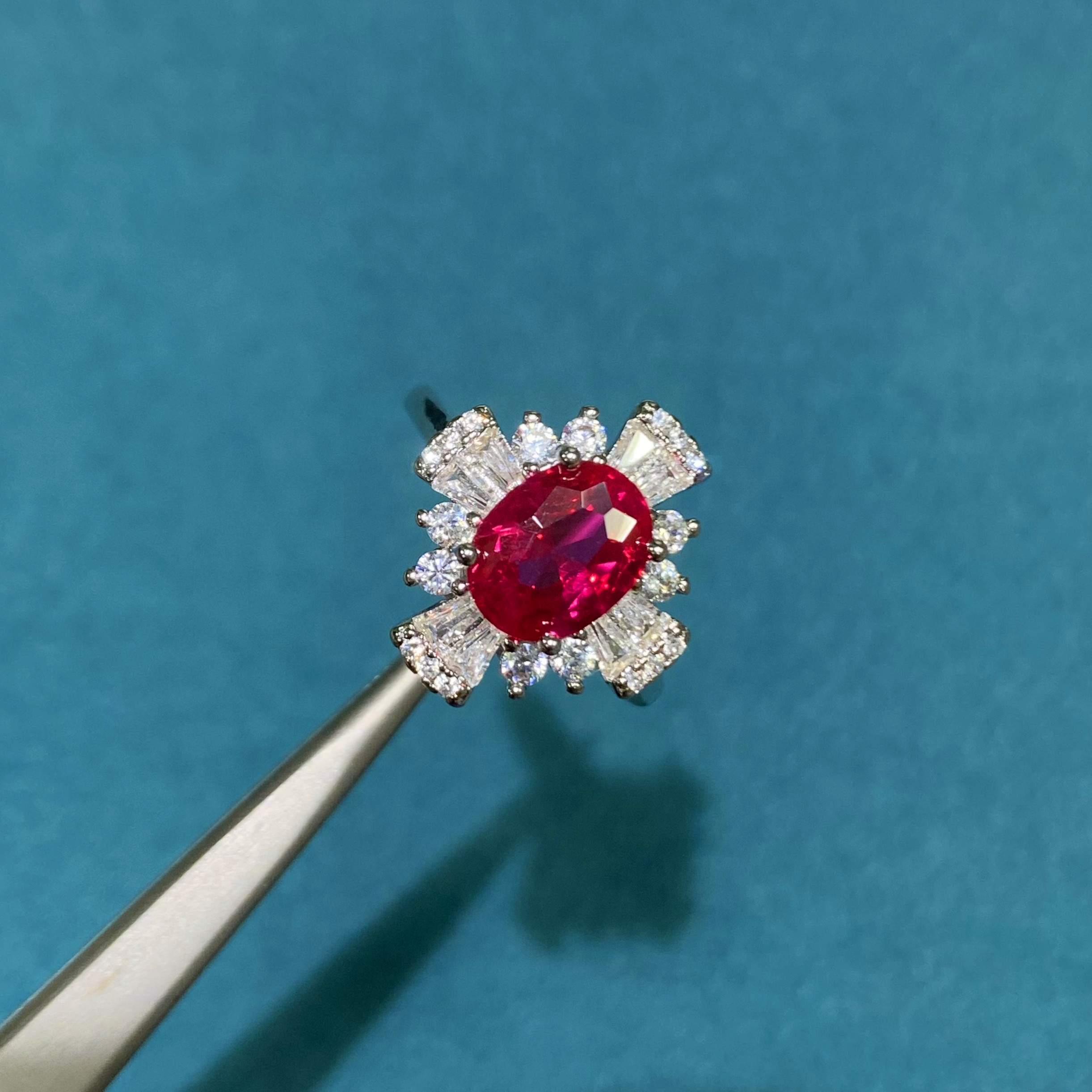 红宝石（处理）高贵豪华精工红色戒指789