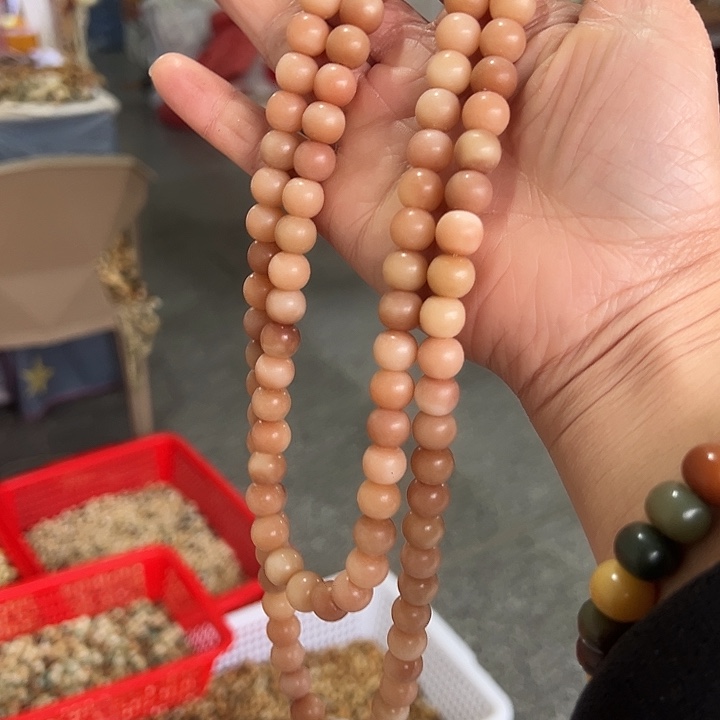 白玉菩提吊坠9×10胖苹果粉