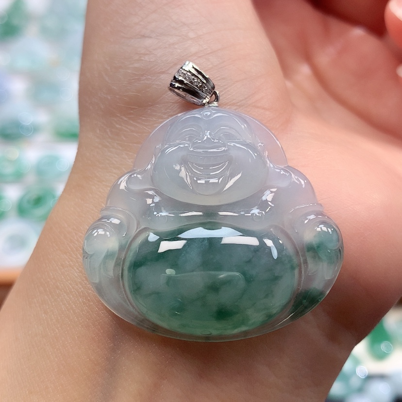 【闪购商品】翡翠18K金镶嵌吊坠(赠链)