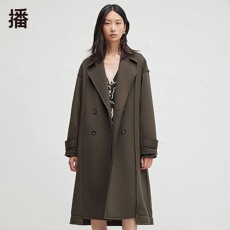 【达人专属】播时尚简约外翻西装中长款外套BDR3WD3221