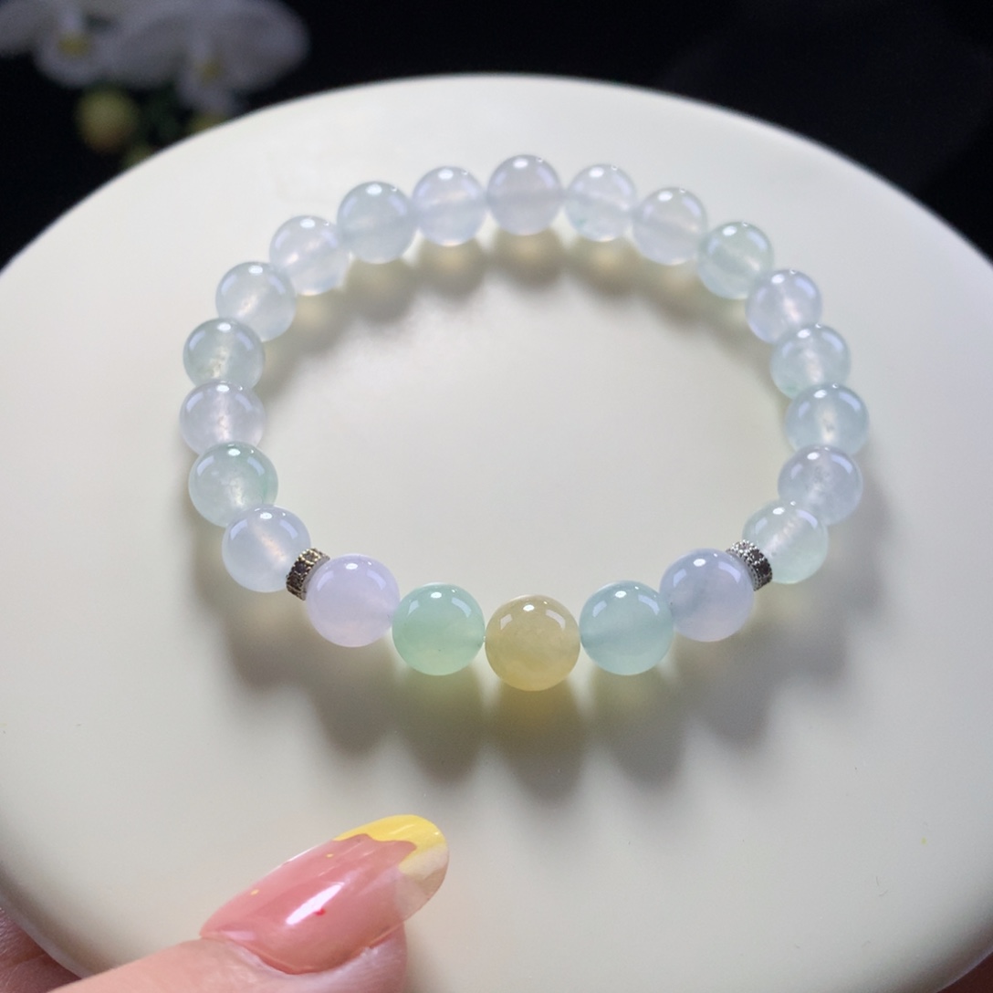 翡翠未镶嵌手串卡7五环