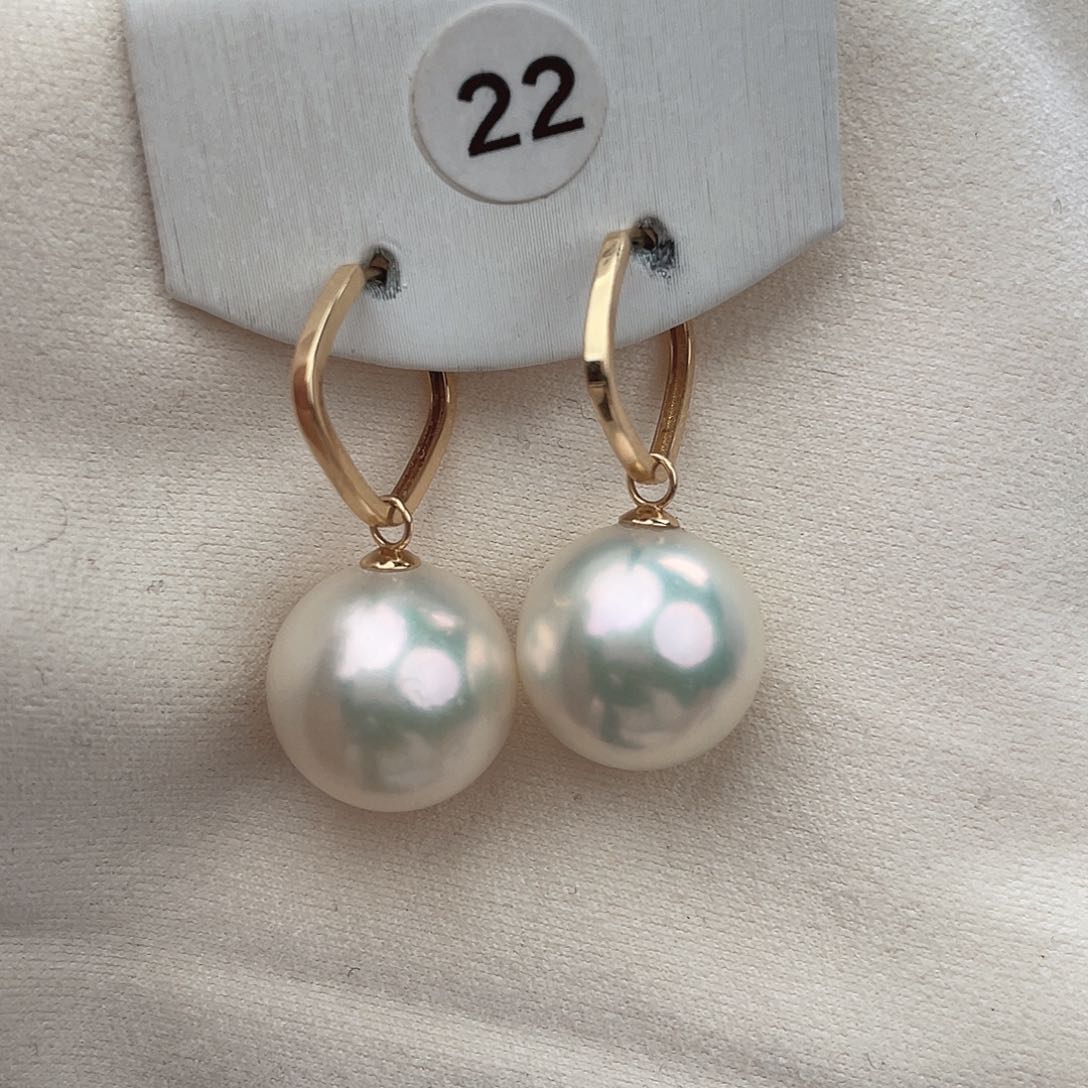 淡水珍珠耳饰18K金镶嵌