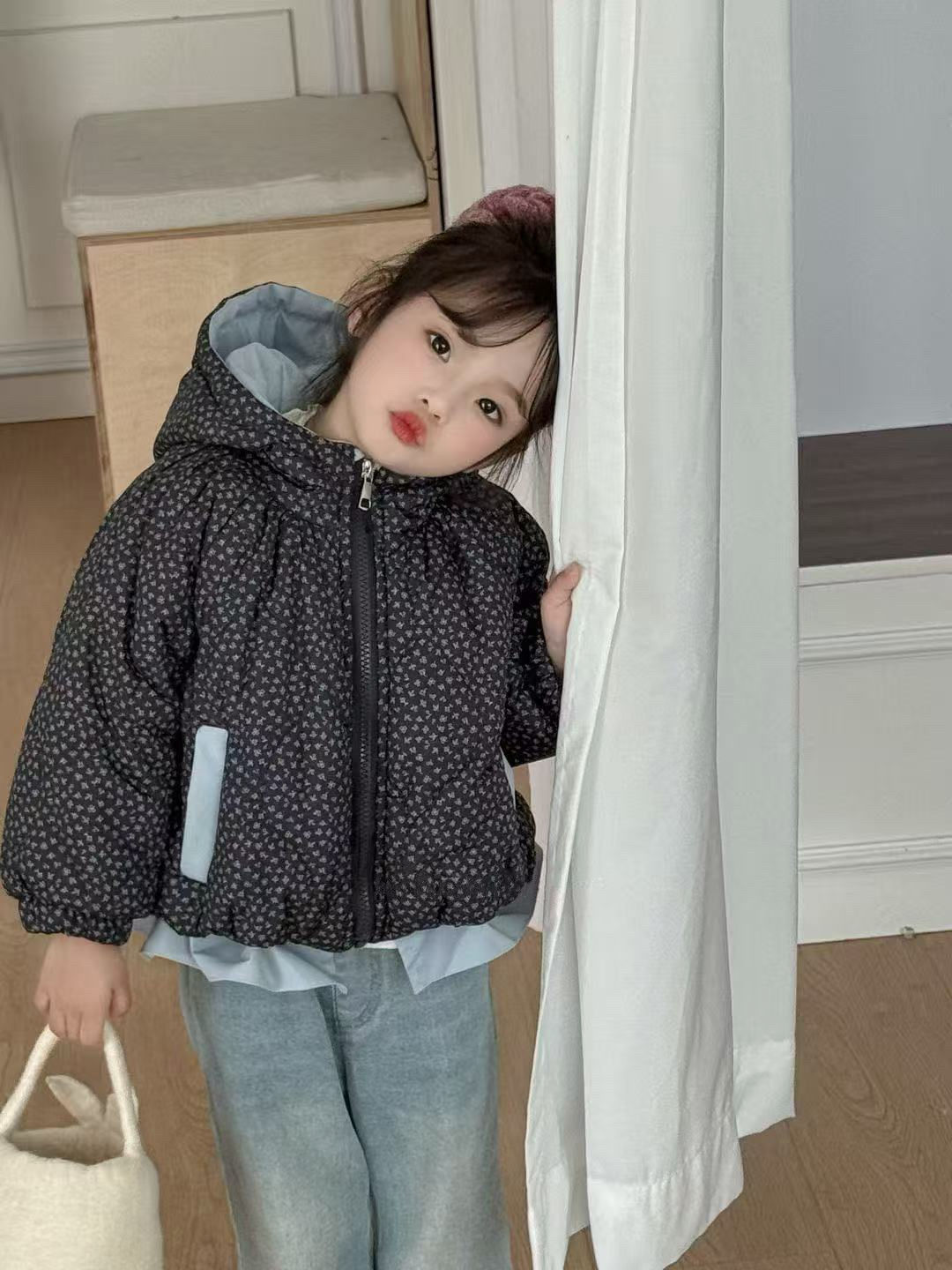 女童韩版森系加绒加厚棉服外套B30