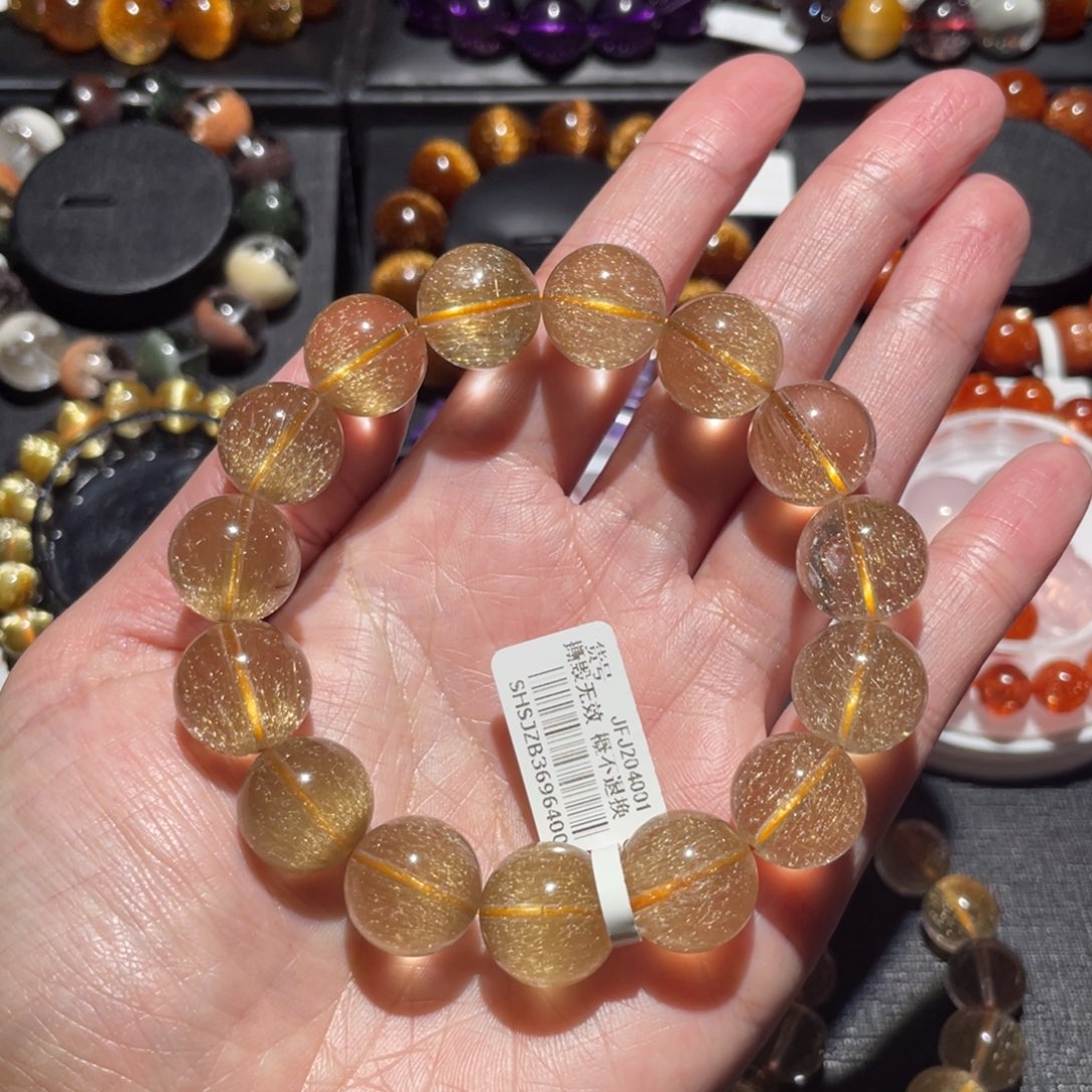 水晶未镶嵌手链金发15mm