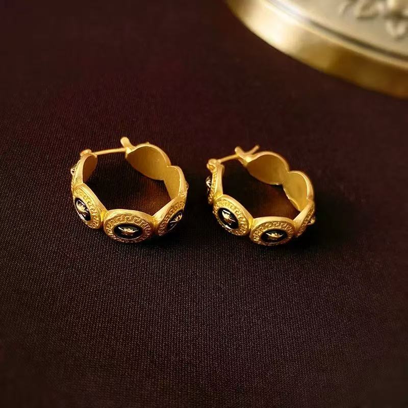 铜合金耳饰 C314  简约精致法式复古百搭时尚气质