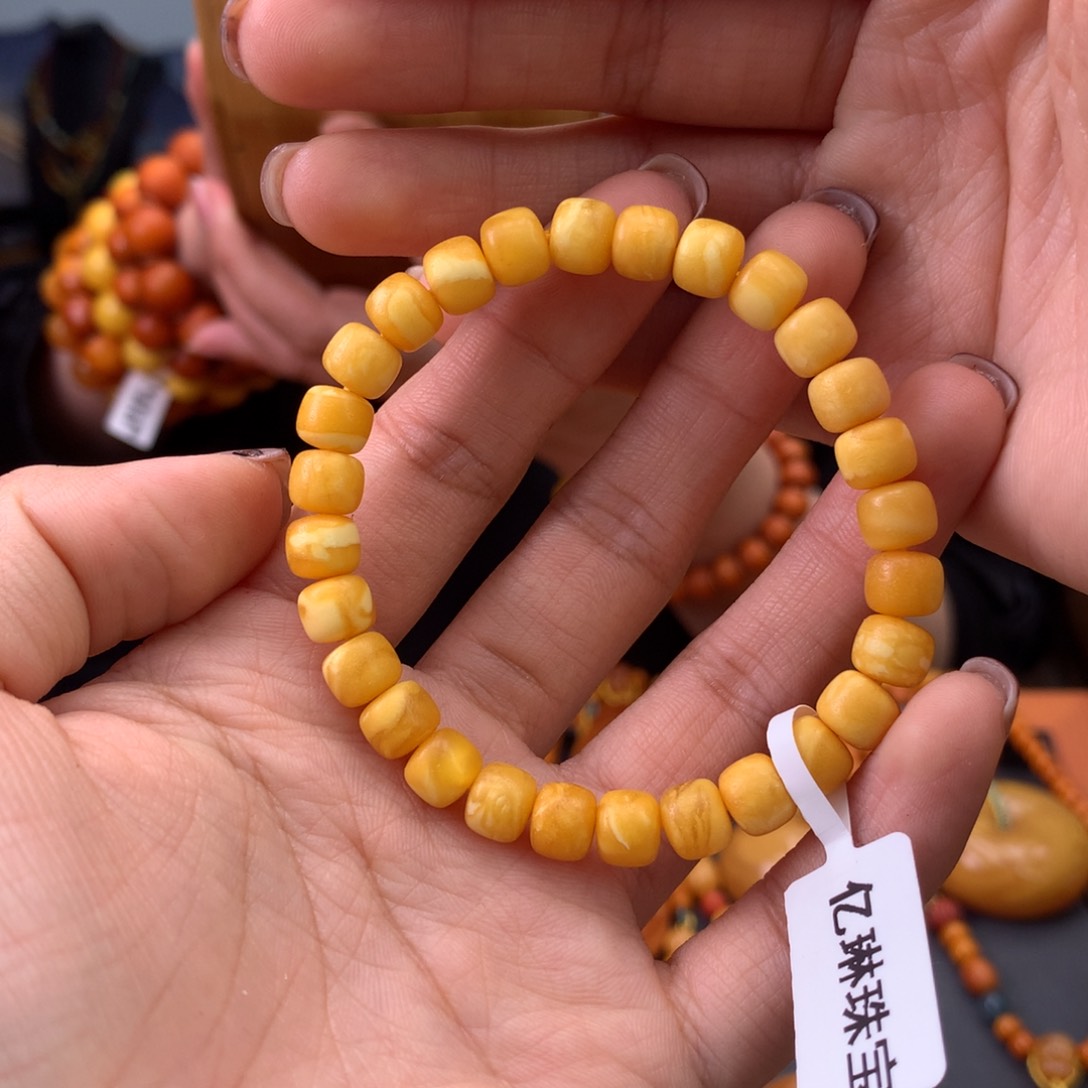 蜜蜡手串未镶嵌天然