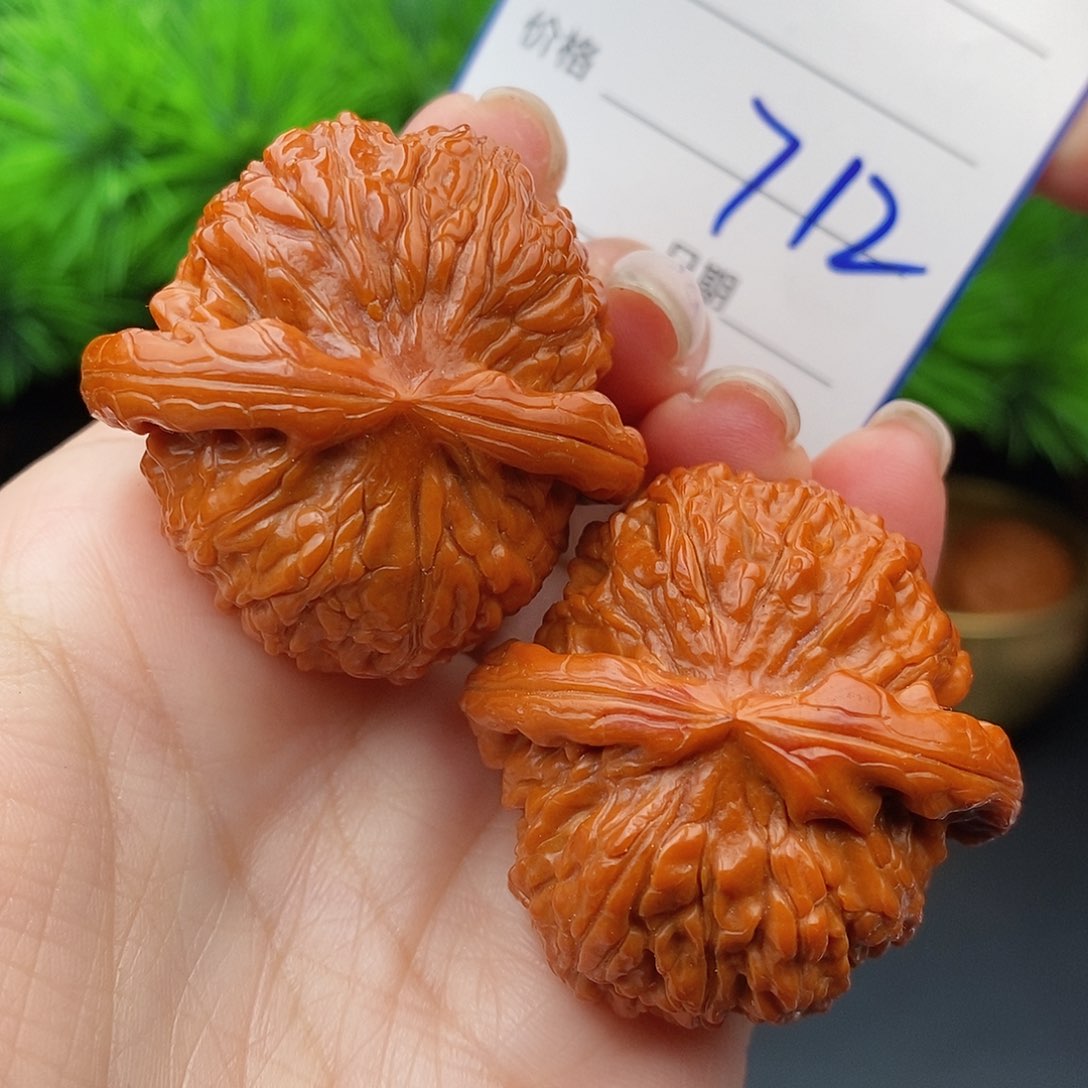 文玩核桃把件40球白712