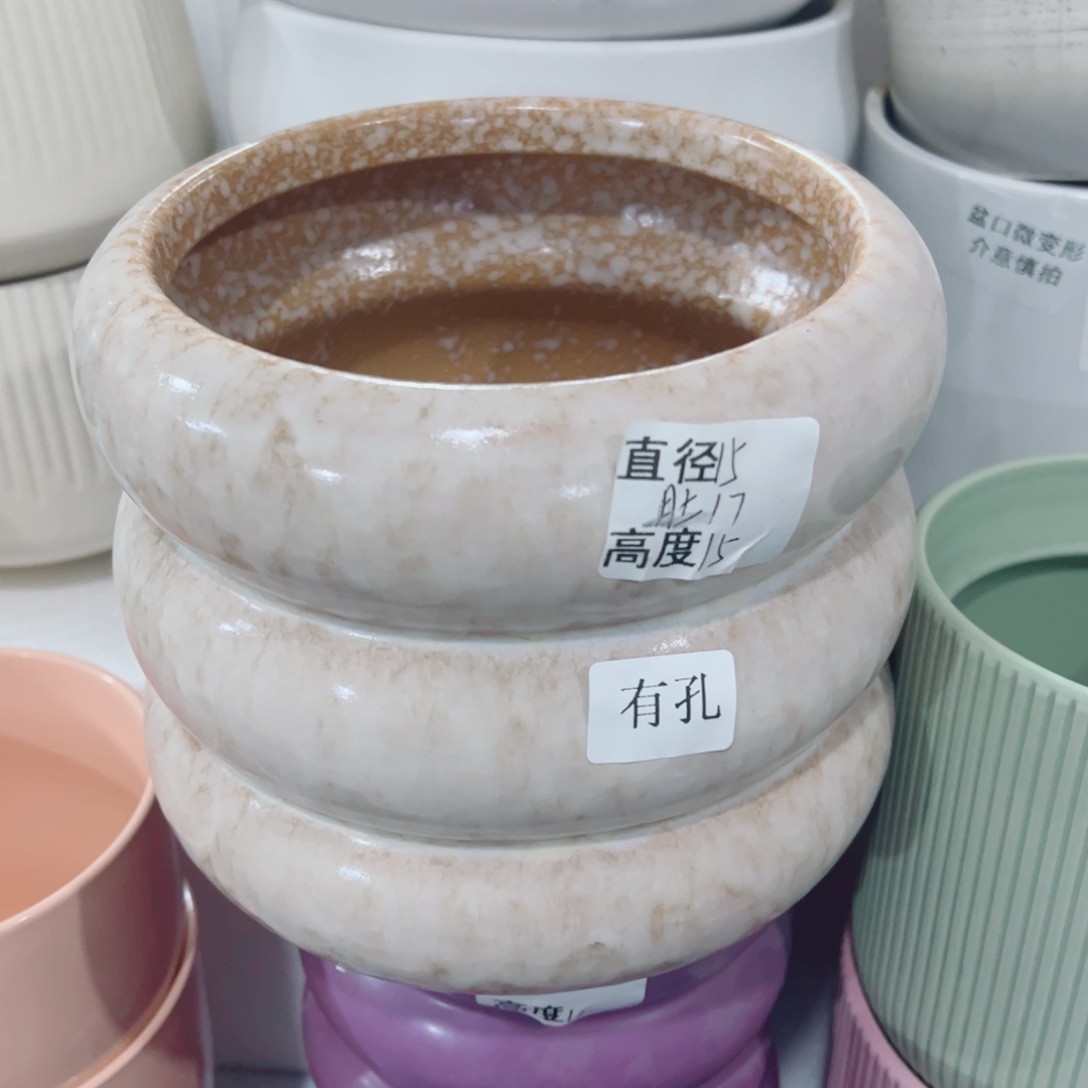 有孔，陶瓷花盆满10米包邮发货