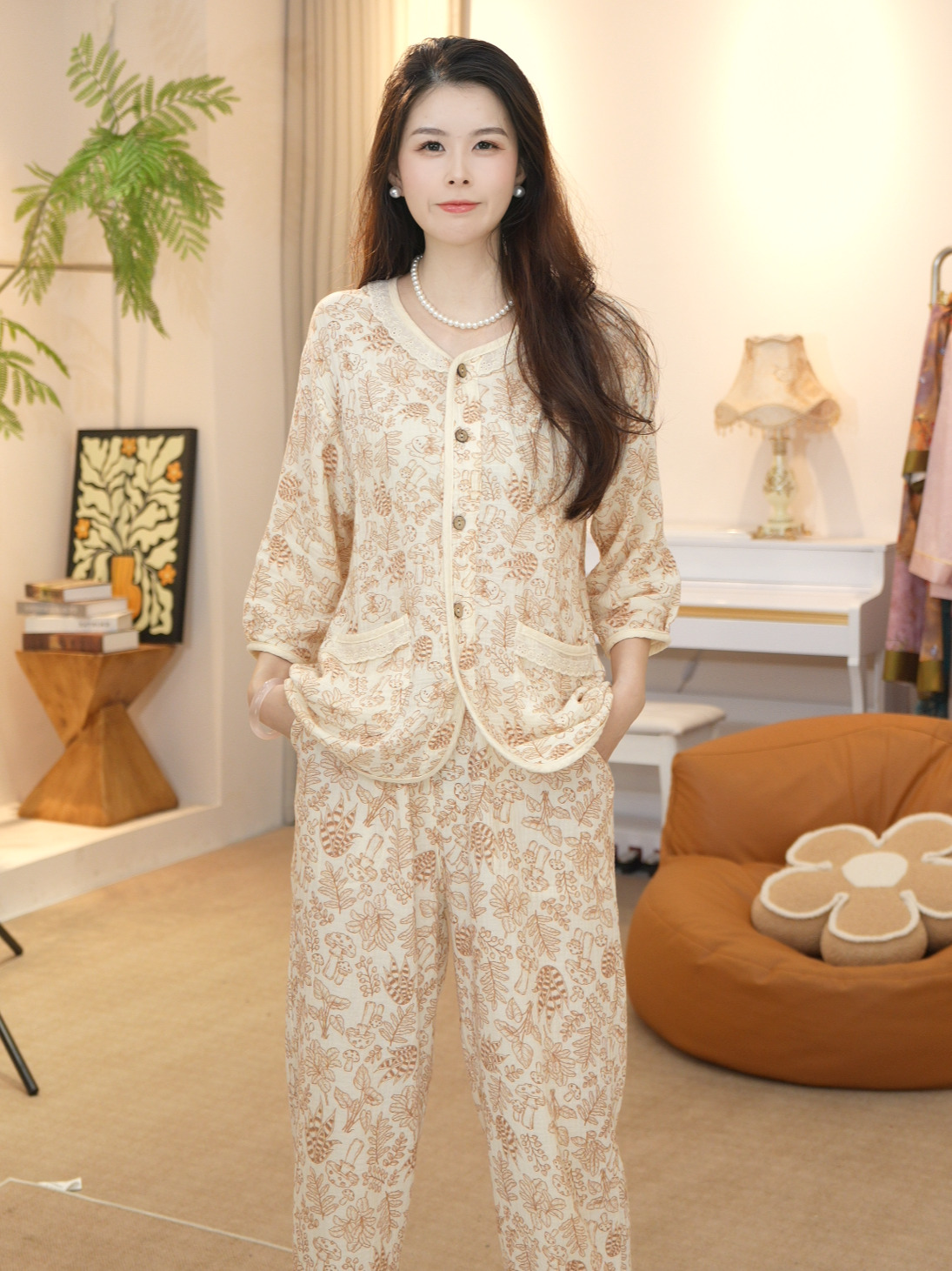 【冰冰专属】2025夏款女士舒适纯棉睡衣家居服薄款AYR