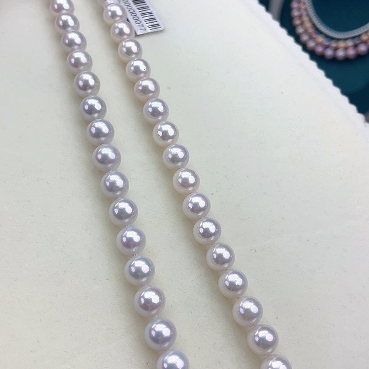 淡水珍珠颈饰银S925镶嵌卡9-10极光炫彩银蓝青粉高品