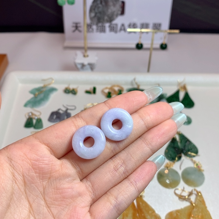 翡翠未镶嵌耳饰耳饰