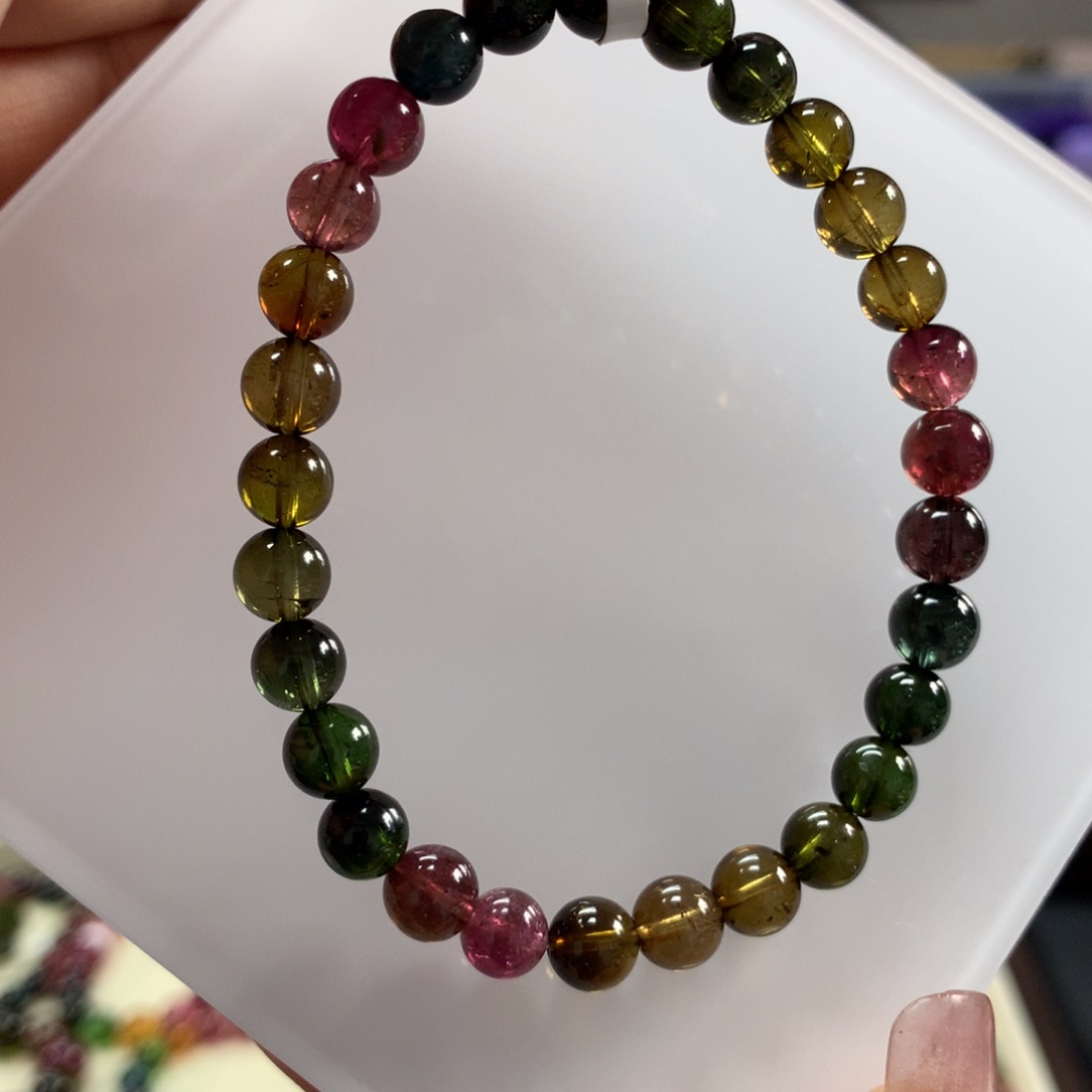 碧玺手链未镶嵌6.8毫米左右