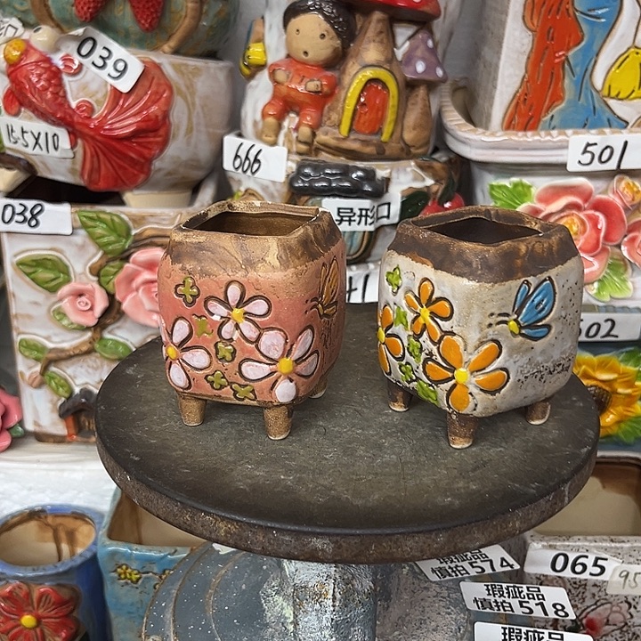 粗陶材质多肉花盆