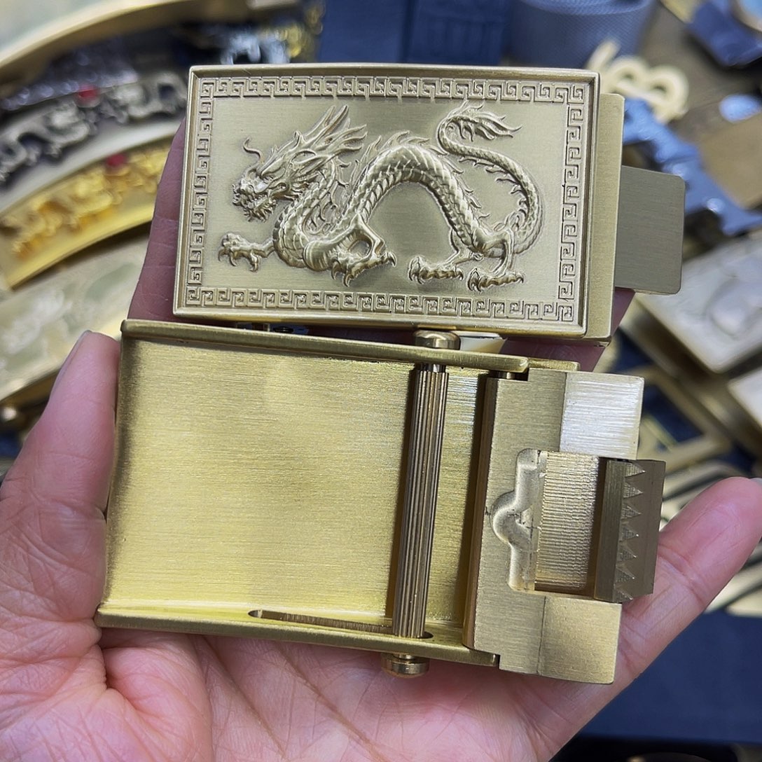 实心黄铜4.0宽雕刻龙滚轴