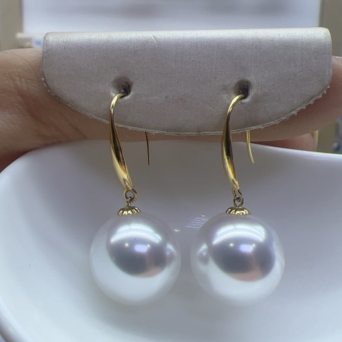 淡水珍珠耳饰18K金镶嵌