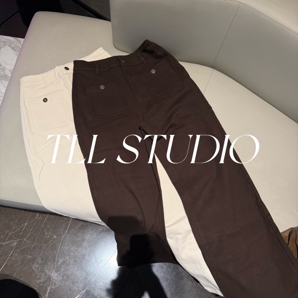 ALIN 【燃野】 秋冬新款 口袋设计 内里加绒 牛仔裤