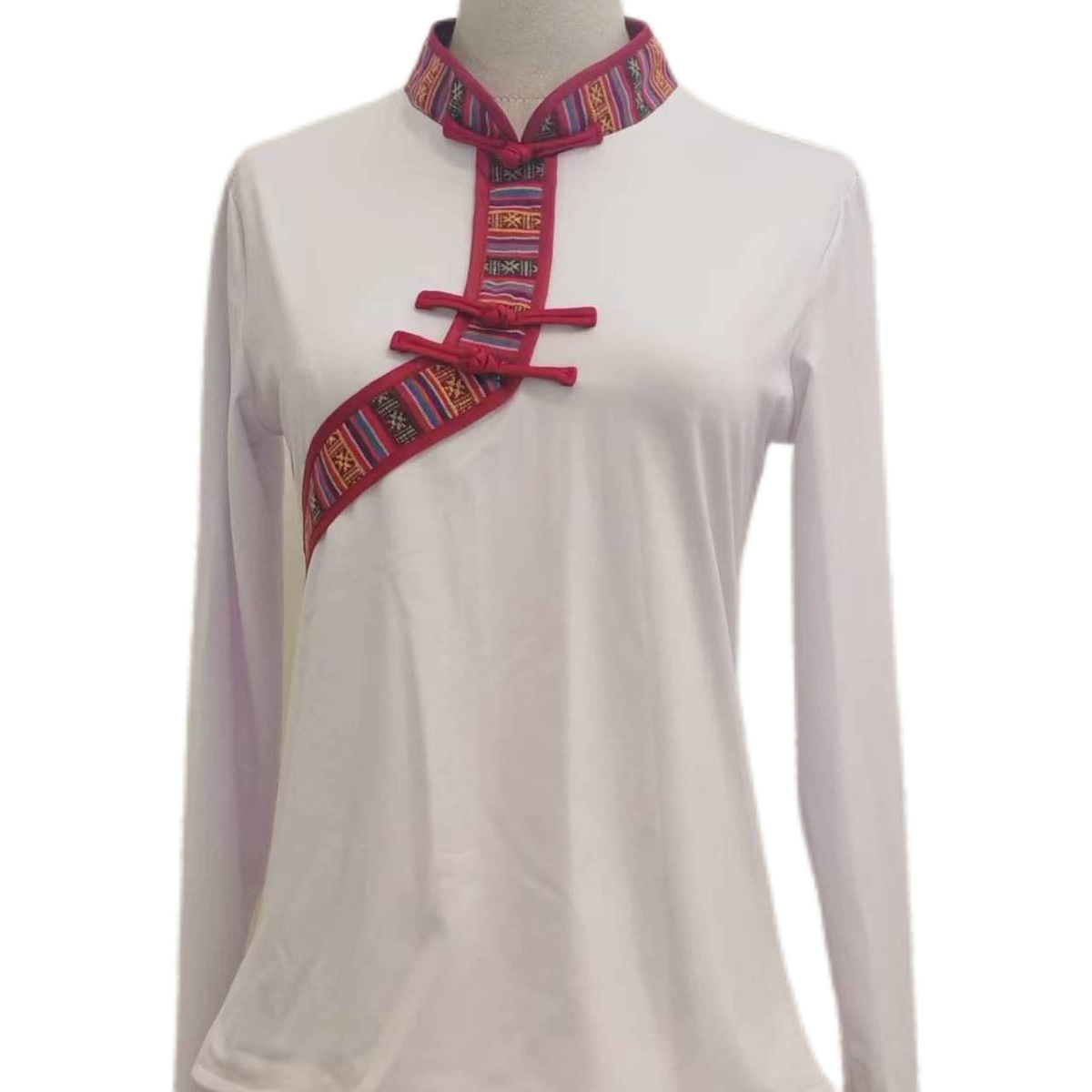 桑蚕丝藏族舞蹈演出服装女艺考练功服蒙古舞广场舞大摆裙民族舞蹈