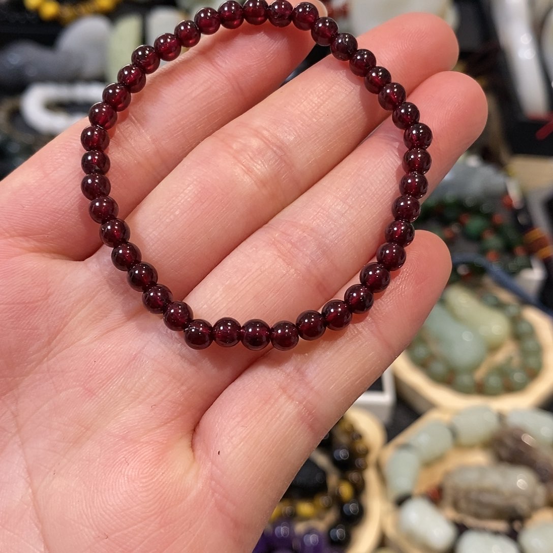 水晶手链未镶嵌石榴石手链卡4.5mm