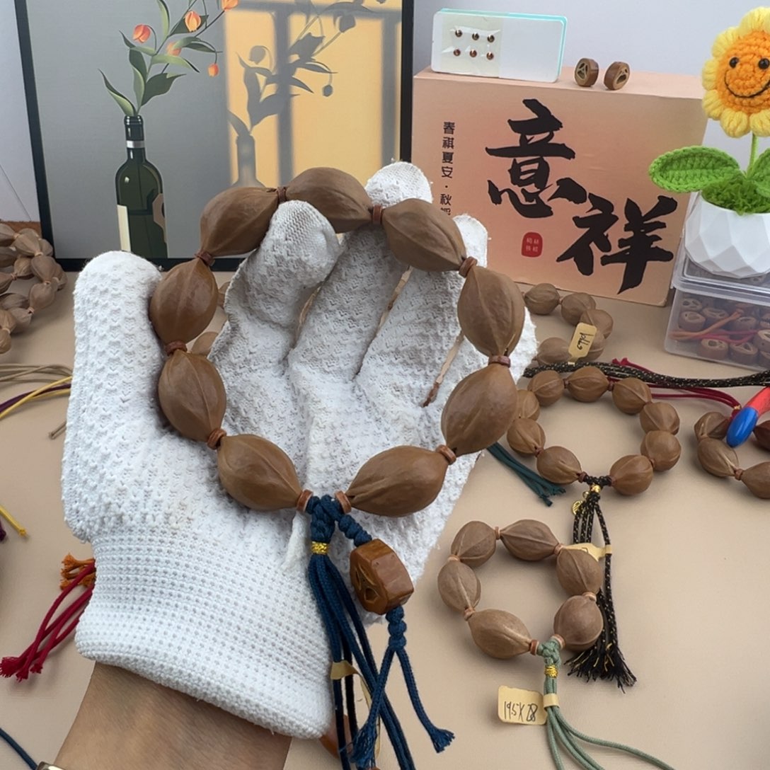 夏***凉手串/手链橄榄核19×29梅林铁核
