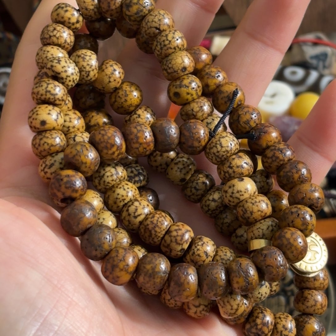 泥塑藏传 老念珠 星月