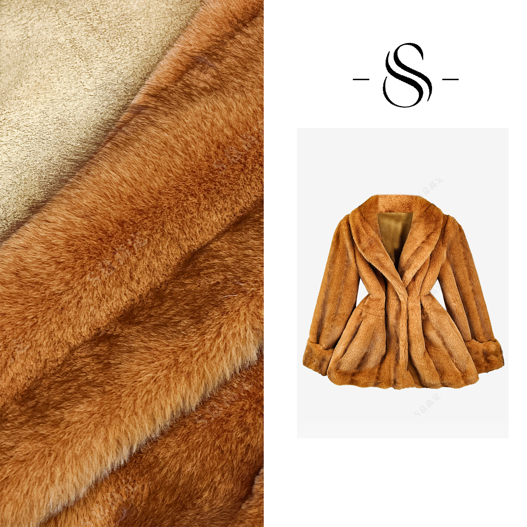 【莎总专属】冬季新款法式高奢橙色奢品原创设计气质短外套D0443